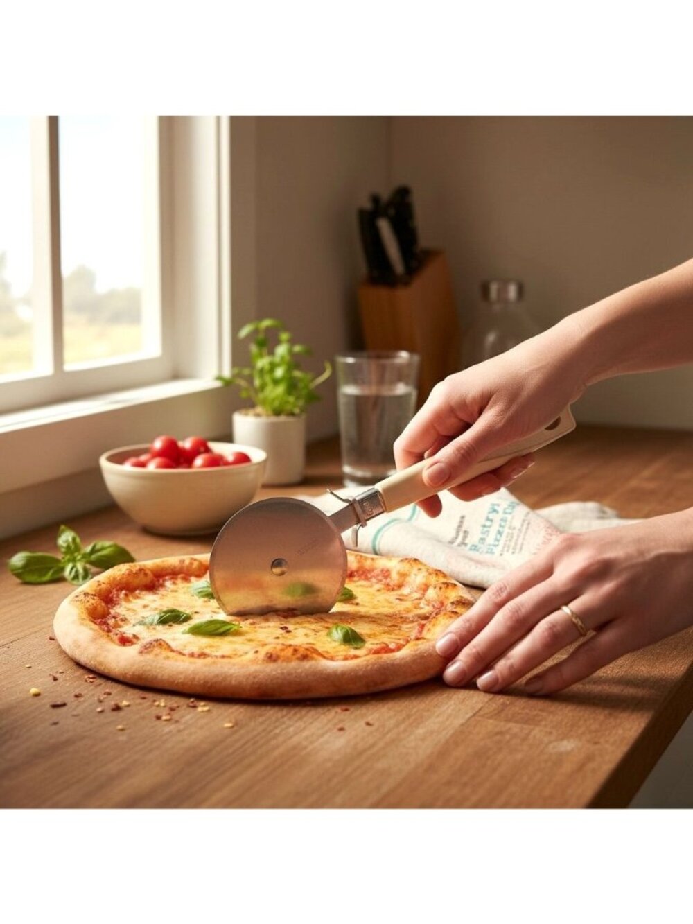 Ekco Stainless Steel Pastry & Pizza Cutter With Safety Guard